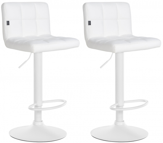 2 ks / set barová židle Nefi syntetická kůže, bílá, bílá