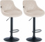2 ks / set barová židle Lazio samet černá, krémová