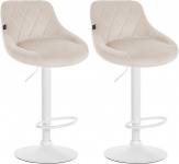 2 ks / set barová židle Lazio samet bílá, krémová