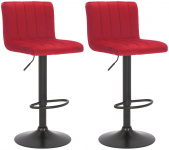 2 ks / set barová židle Jamie samet, červená