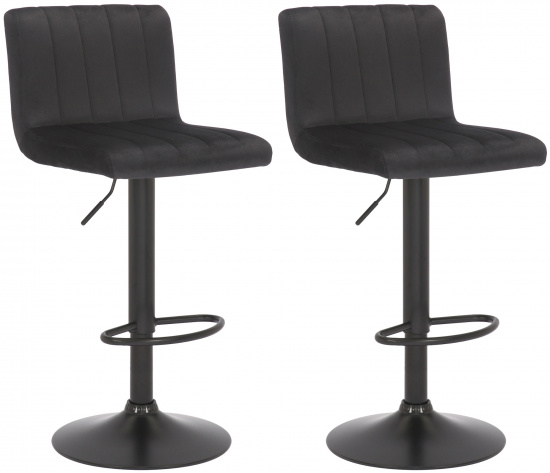 2 ks / set barová židle Jamie samet, černá