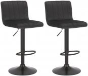 2 ks / set barová židle Jamie samet, černá