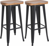 2 ks / set barová židle podnož chrom Clara, černá