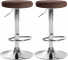 2 ks / set barová židle Lenti samet chrom, hnědá