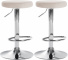 2 ks / set barová židle Lenti samet chrom, krémová