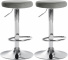 2 ks / set barová židle Lenti samet chrom, šedá