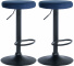 2 ks / set barová židle Lenti samet černá, modrá
