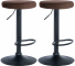 2 ks / set barová židle Lenti samet černá, hnědá