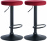 2 ks / set barová židle Lenti samet černá, červená