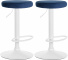 2 ks / set barová židle Lenti samet bílá, modrá