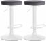 2 ks / set barová židle Lenti samet bílá, tmavě šedá