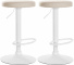 2 ks / set barová židle Lenti syntetická kůže, bílá, krémová