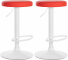 2 ks / set barová židle Lenti syntetická kůže, bílá, červená