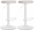 2 ks / set barová židle Lenti syntetická kůže, bílá, bílá