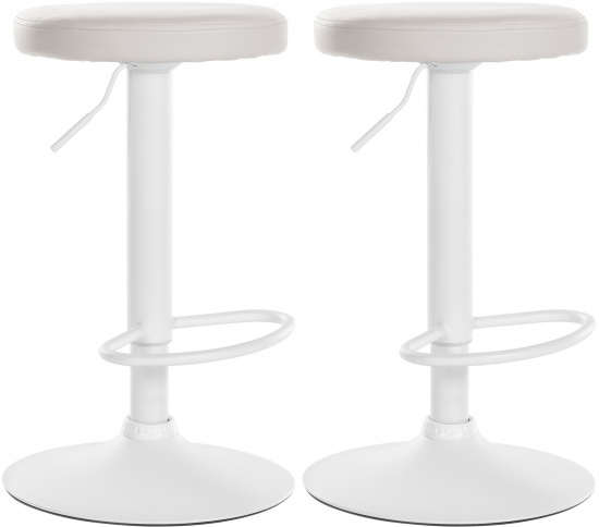 2 ks / set barová židle Lenti syntetická kůže, bílá, bílá