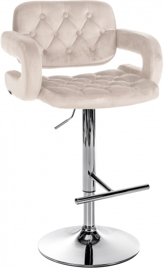 Barová židle Dublin samet chrom, krémová