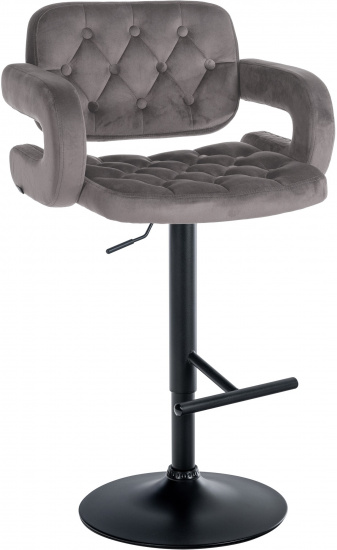 Barová židle Dublin samet černá, šedá