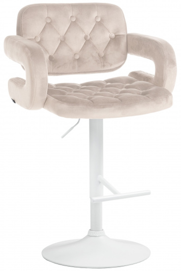Barová židle Dublin samet bílá, krémová