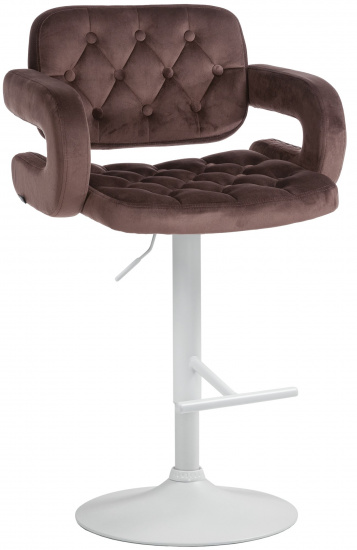 Barová židle Dublin samet bílá, hnědá