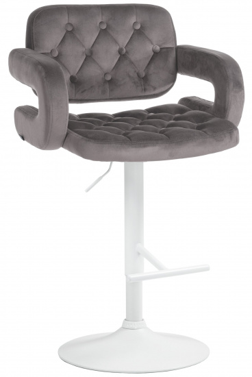 Barová židle Dublin samet bílá, šedá