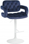Barová židle Dublin samet bílá, modrá