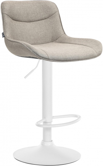 Barová židle Voronei látkový potah, bílá, taupe
