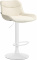 Barová židle Voronei látkový potah, bílá, krémová