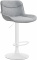 Barová židle Voronei látkový potah, bílá, šedá