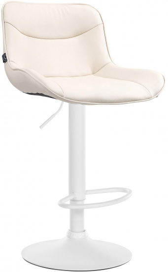 Barová židle Voronei syntetická kůže, bílá, krémová