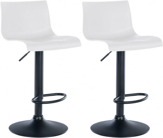 2 ks / set barová židle Brandon plast, bílá