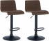 2 ks / set barová židle Brandon látkový potah, hnědá