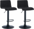 2 ks / set barová židle Brandon látkový potah, černá