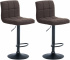 2 ks / set barová židle Dina látkový potah, černá, hnědá