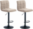 2 ks / set barová židle Dina látkový potah, černá, krémová