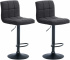 2 ks / set barová židle Dina látkový potah, černá, tmavě šedá