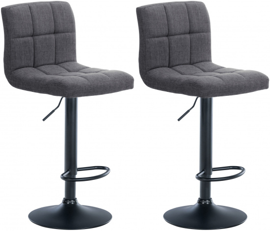 2 ks / set barová židle Dina látkový potah, černá, světle šedá
