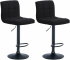 2 ks / set barová židle Dina látkový potah, černá, černá