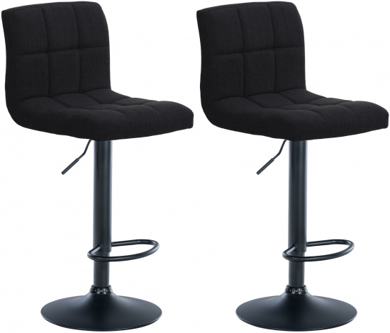 2 ks / set barová židle Dina látkový potah, černá, černá