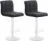 2 ks / set barová židle Dina látkový potah, bílá, tmavě šedá