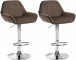 2 ks / set barová židle Braga samet chrom, hnědá