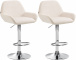 2 ks / set barová židle Braga samet chrom, krémová