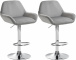 2 ks / set barová židle Braga samet chrom, šedá