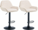 2 ks / set barová židle Braga samet černá, krémová