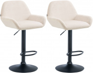 2 ks / set barová židle Braga samet černá, krémová