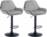 2 ks / set barová židle Braga samet černá, šedá