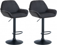 2 ks / set barová židle Braga samet černá, černá