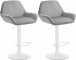2 ks / set barová židle Braga samet bílá, šedá