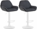 2 ks / set barová židle Braga samet bílá, černá