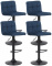 4 ks / set barová židle Nefi samet, modrá