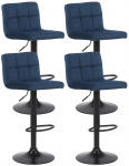 4 ks / set barová židle Nefi samet, modrá